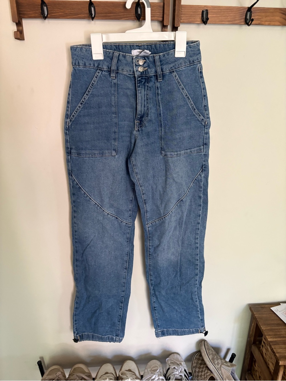 Forever 21 Blue High-Waist Wide Leg Jeans
